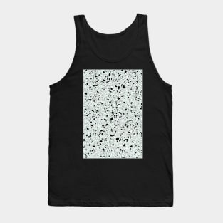 'Speckle Party' Mint Green Black White Dots Speckles Terrazzo Pattern Tank Top